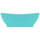 vidaXL Luksuriøs servant med overløp oval lysegrønn 58,5x39cm keramisk