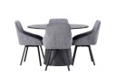 Venture Home Lanzo Spisegruppe 120 cm Rund med 4 Rosie Stoler Sort