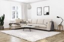 Ocean Lyx 4 seters Venstrevendt L formet Sjeselongsofa i Stoff   Beige
