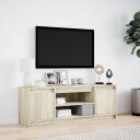  TV-benk med LED sonoma eik 139,5x34x50 cm konstruert tre