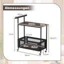 Rullende sidebord med håndtak – 2 hyller svart 60x40x72 cm