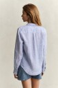 Normal passform stripete linskjorte ROYAL BLUE 34