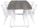 Venture Design Inca & Bobby spisegruppe Grå/hvit 4 st stoler & bord 160 x 85 cm