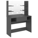 vidaXL Sminkebord med LED-lys 100x40x135 cm MDF grå