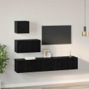  Vegghylle for TV Veggmontert 4 pcs Svart eik 80 x 30 x 30.5 cm