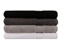 Hobby Badehåndkle 70x140 cm 4 pk   Hvit/Grå/Mørkegrå/Svart