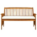 vidaXL Hagebenk med pute 147 cm heltre akasie