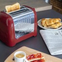 Dualit Lite Brødrister 2-skiver Rød med Bagelfunksjon og Manuell Stopp