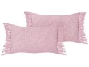 Sett med 2 pynteputer Rosa Bomull 40 x 60 cm Dekorative frynser Ensfarget Moderne design Boligtilbehør Dekor Tekstiler