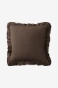 Ellos Home   Putetrekk Candice Frill i vasket lin   Brun
