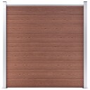 vidaXL Gjerdesett WPC 3 firkantet + 1 slisset 619x186 cm brun