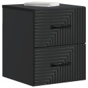  Vegghengt Nattbord 2 pcs Svart 34,5 x 33 x 40 cm Konstruert tre