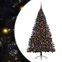  Kunstig Forhåndsopplyst Juletre med 300 LED Svart 180 cm PVC