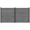 vidaXL Gjerdesett 353 x 186 cm WPC og Aluminium Grå