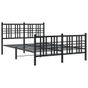  Sengeramme i metall med hode- og fotgavl svart 120x200 cm 8721012373044