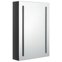 vidaXL LED-speilskap til bad blank svart 50x13x70 cm