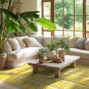 Ryetepper   Zola Natural Cotton Shaggy gul Størrelse: 80 x 150 cm
