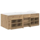  Loft Seng Ramme med Skap 3 pcs Artisan eik Konstruert tre