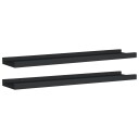 vidaXL Flytende vegghyller 2 stk svart 60x9x3 cm MDF
