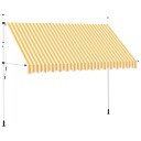 vidaXL Manuell uttrekkbar markise 350 cm oransje og hvite striper