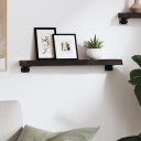 vidaXL Vegghylle m?rkegr? 60x10x4 cm behandlet heltre eik