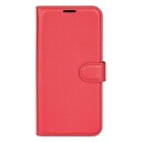 INCOVER Samsung Galaxy A14 (5G) PU Litchi Skin Flip Deksel med Lommebok - Rød
