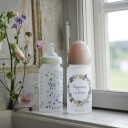 Elodie Details Glass Feeding Bottle - Blue Garden Light - Pink - ONE SIZE