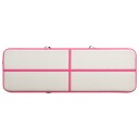 vidaXL Oppblåsbar gymnastikkmatte med pumpe 300x100x15 cm PVC rosa