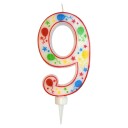 Bursdagslys 8 cm - Tallet 9