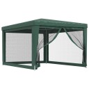 vidaXL Festtelt med 4 sidevegger av netting grønn 3x4 m HDPE