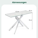 Moderne konsollbord i glass med metallben – 115 x 45 cm
