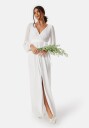 Goddiva Long Sleeve Chiffon Maxi Dress