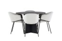 Venture Home Bootcut Spisegruppe 110 cm Rund med 4 Evelina Stoler Sort