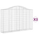 vidaXL Gabionkurver buede 3 stk 200x30x120/140 cm galvanisert jern