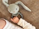 Smallstuff Rattle Silicone Ring w. Knitted Bunny Light Blue