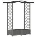 vidaXL Hevet Bed med Trellis og Tak Lysegrå 124 x 40 x 123 cm PP