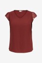 Only Carmakoma   Bluse carMetta S/L Lace O neck Top Wvn   Rød