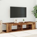  TV-benk med LED-lys gammelt tre 135x39x30 cm konstruert tre 8721158437808