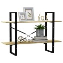vidaXL Bokhylle 2 niv?er sonoma eik 100x30x70 cm sponplate