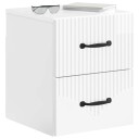  Vegghengt Nattbord 2 pcs Høgglans hvit 34,5 x 33 x 40 cm