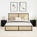  Nattbord med LED lys 2 stk Svart eik 45x40x55 cm