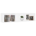 vidaXL Veggmontert CD-hylle hvit 75x18x18 cm sponplate