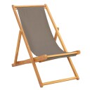 vidaXL Strandstol Gråbrun Massivt Teaktre