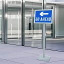  Pedestal plakatstativ sølv 32,5 x 27 x 126 cm PVC og støpejern