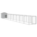 vidaXL Hundehus med tak lysegrå 117x1017x123 cm galvanisert stål