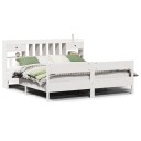  Seng med bokhylle uten madrass hvit 180x200 cm heltre furu 8721158618054