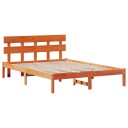  Sengestamme med hodegjerde Brun 140 x 200 cm Massivt furutre