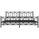 Sengeramme i metall med hode- og fotgavl svart 193x203 cm 8721102644153