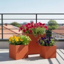Rustikk stålplantesett – 3 størrelser for hage og terrasse