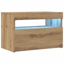  TV-benk med LED-lys artisan eik 60x35x40 cm konstruert tre 8721158437686